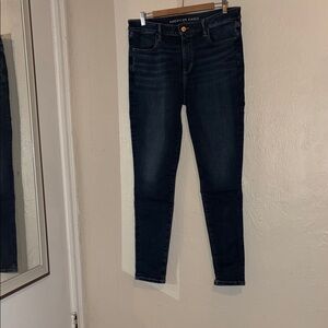 American Eagle Outfitters Women's Dark Blue Skinny Jeans